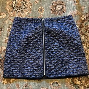 Rebecca Taylor Textured indigo and Black Mini Skirt